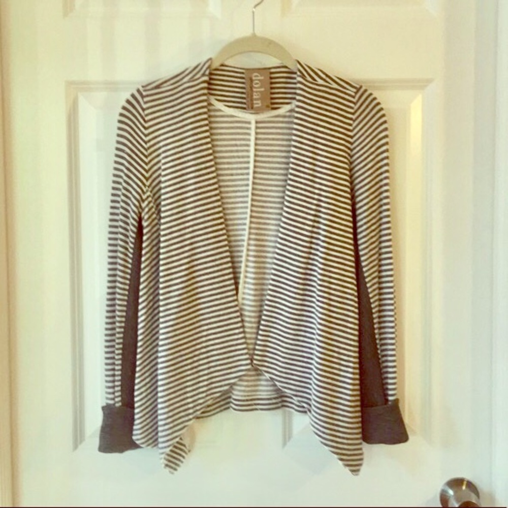 Soft Striped Grey & White Flowing Sweater